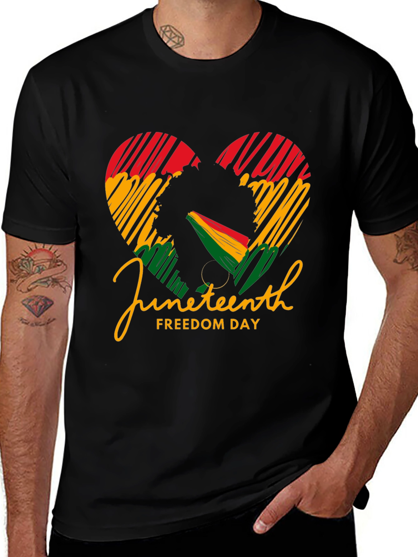 Juneteenth Freedom Day Heart Graphic Tee