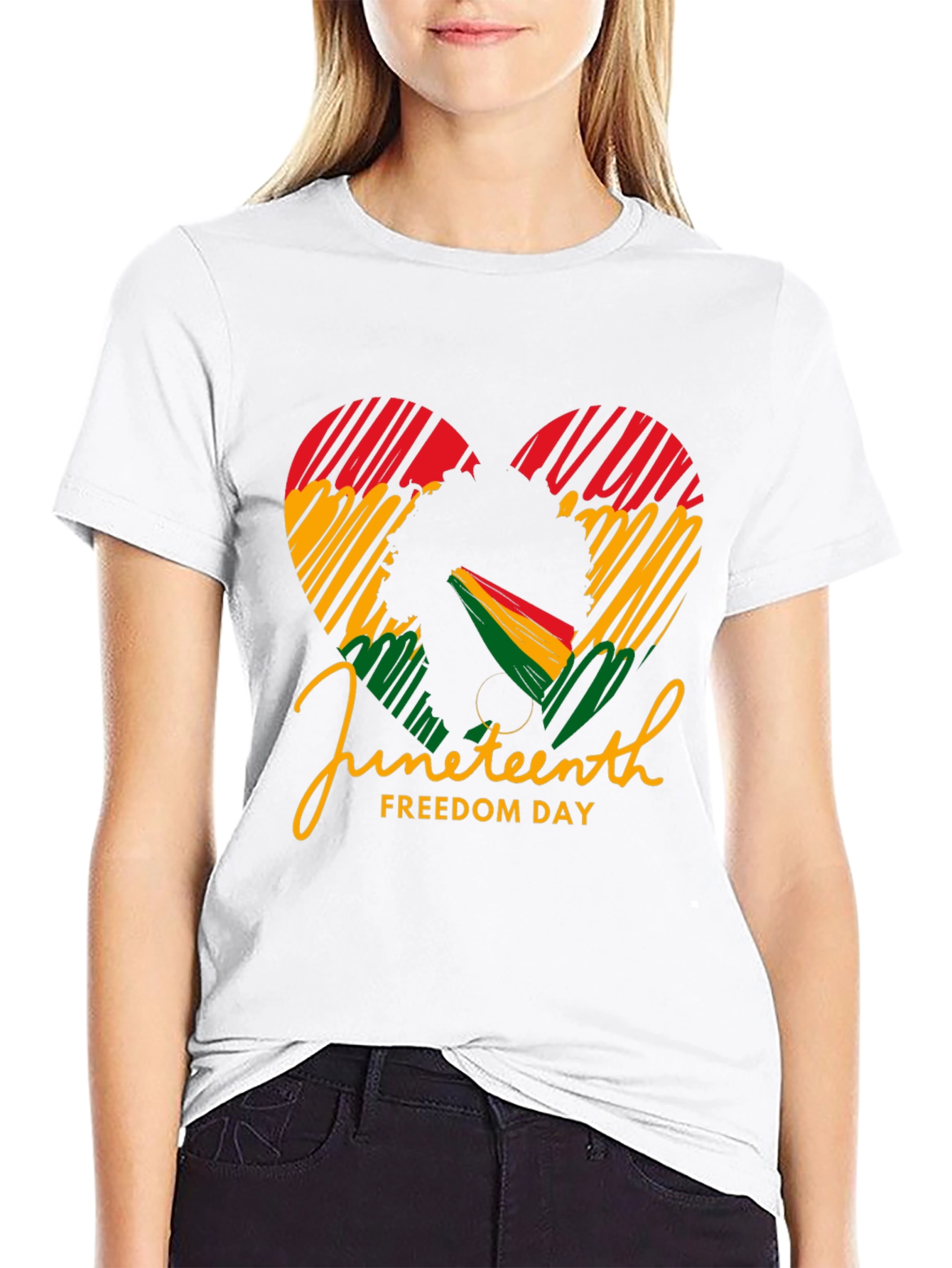 Juneteenth Freedom Day Heart Graphic Tee