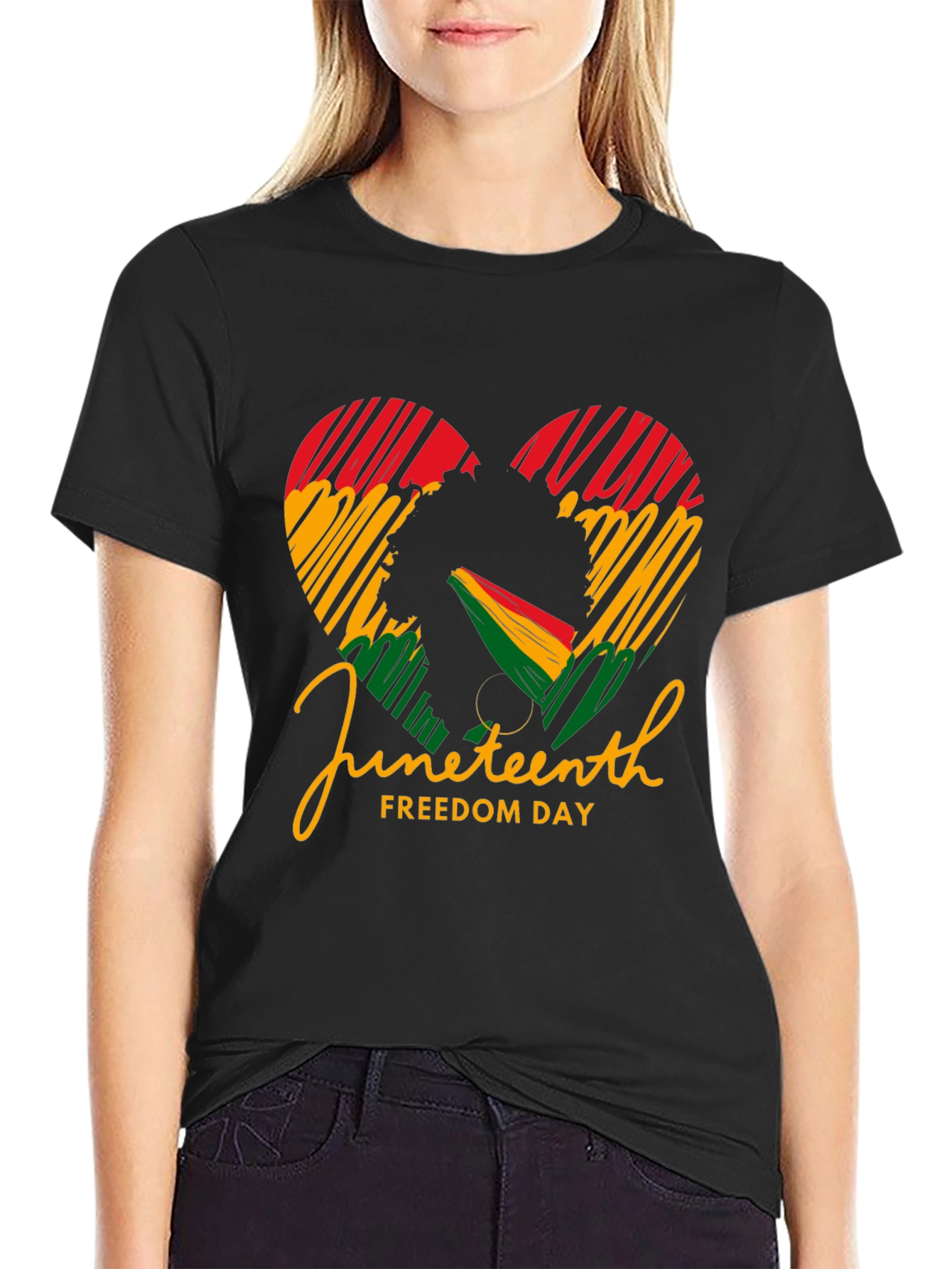Juneteenth Freedom Day Heart Graphic Tee