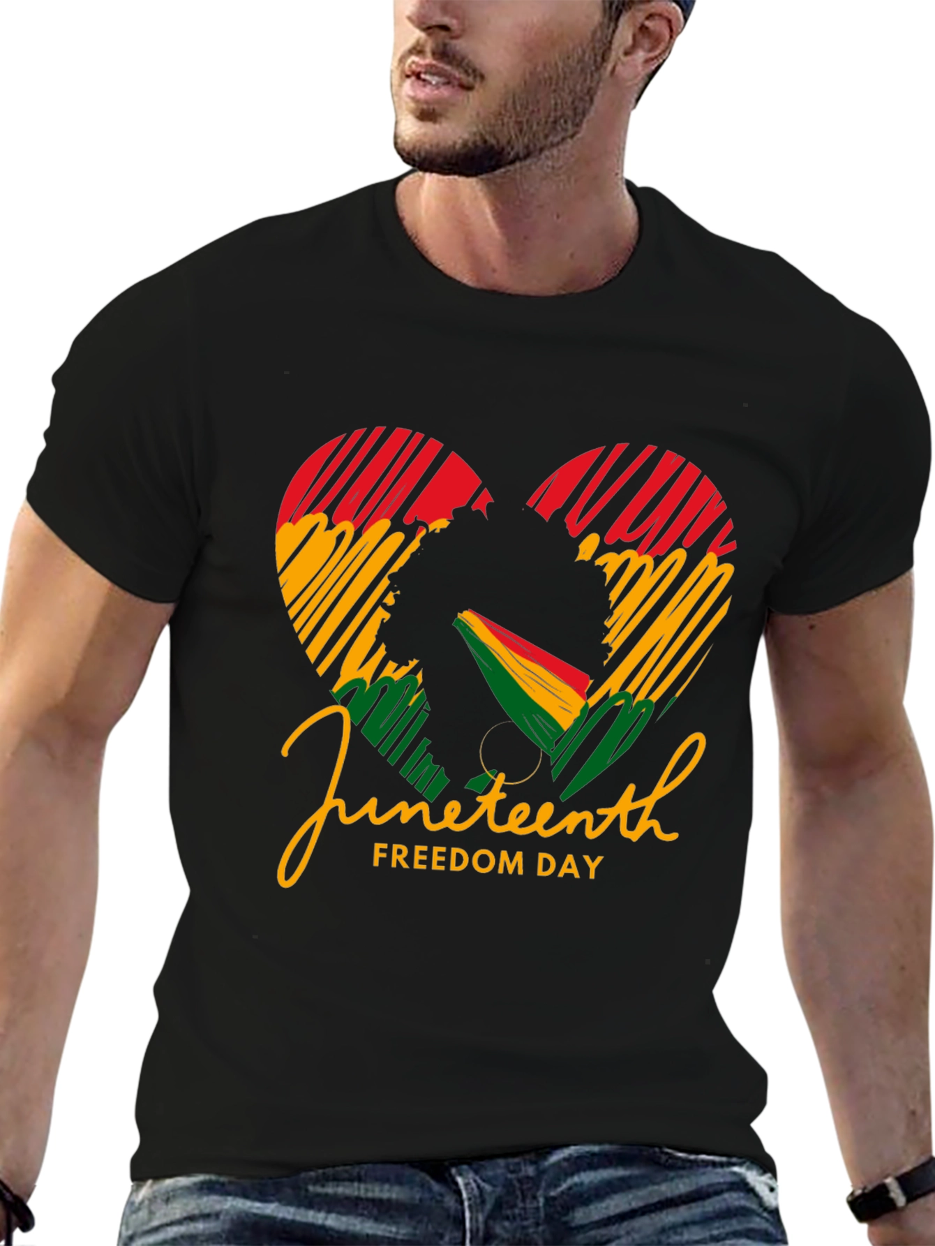 Juneteenth Freedom Day Heart Graphic Tee
