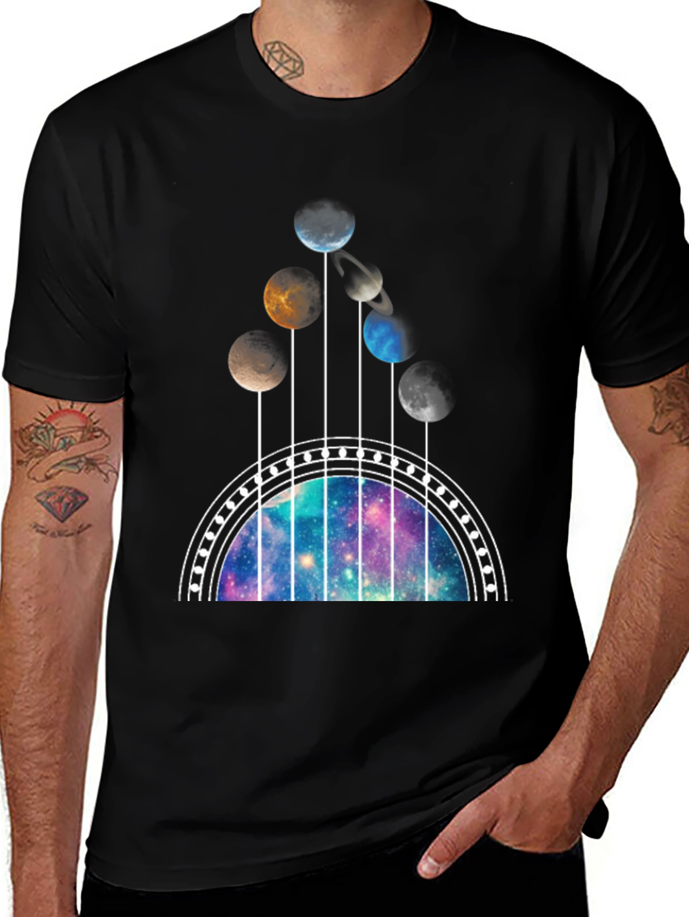 Galaxy Guitar T-Shirt - Space Music Lover Tee