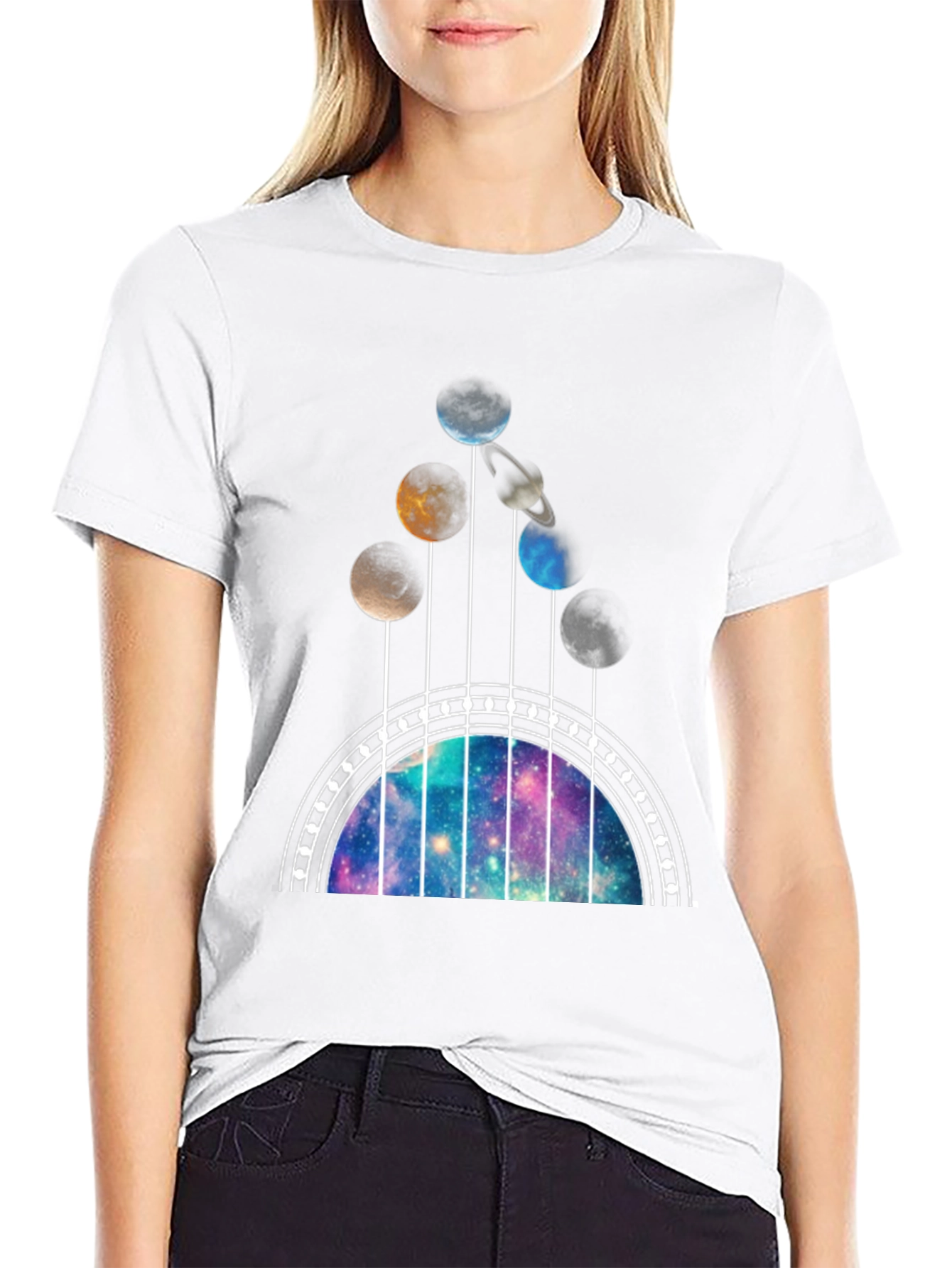 Galaxy Guitar T-Shirt - Space Music Lover Tee