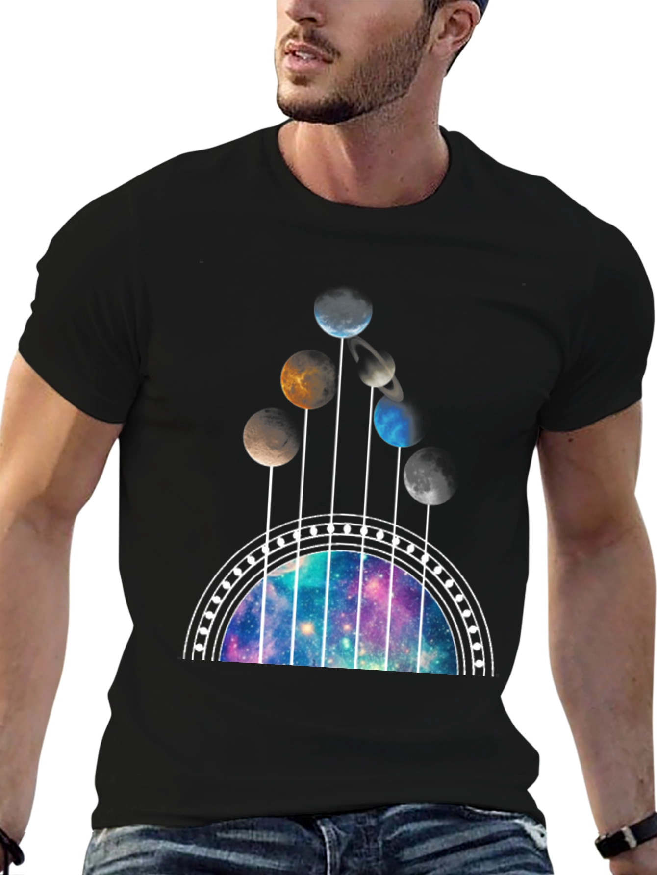 Galaxy Guitar T-Shirt - Space Music Lover Tee