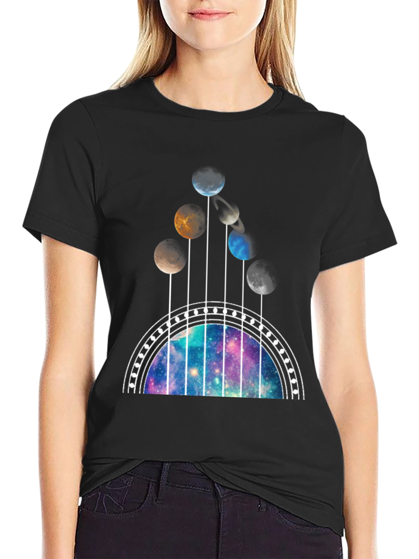 Galaxy Guitar T-Shirt - Space Music Lover Tee