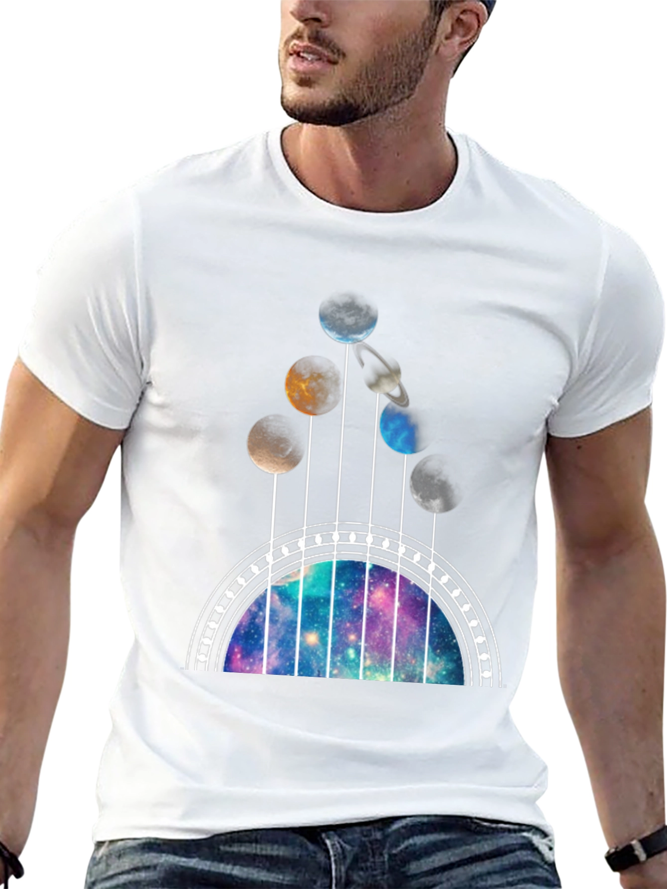 Galaxy Guitar T-Shirt - Space Music Lover Tee