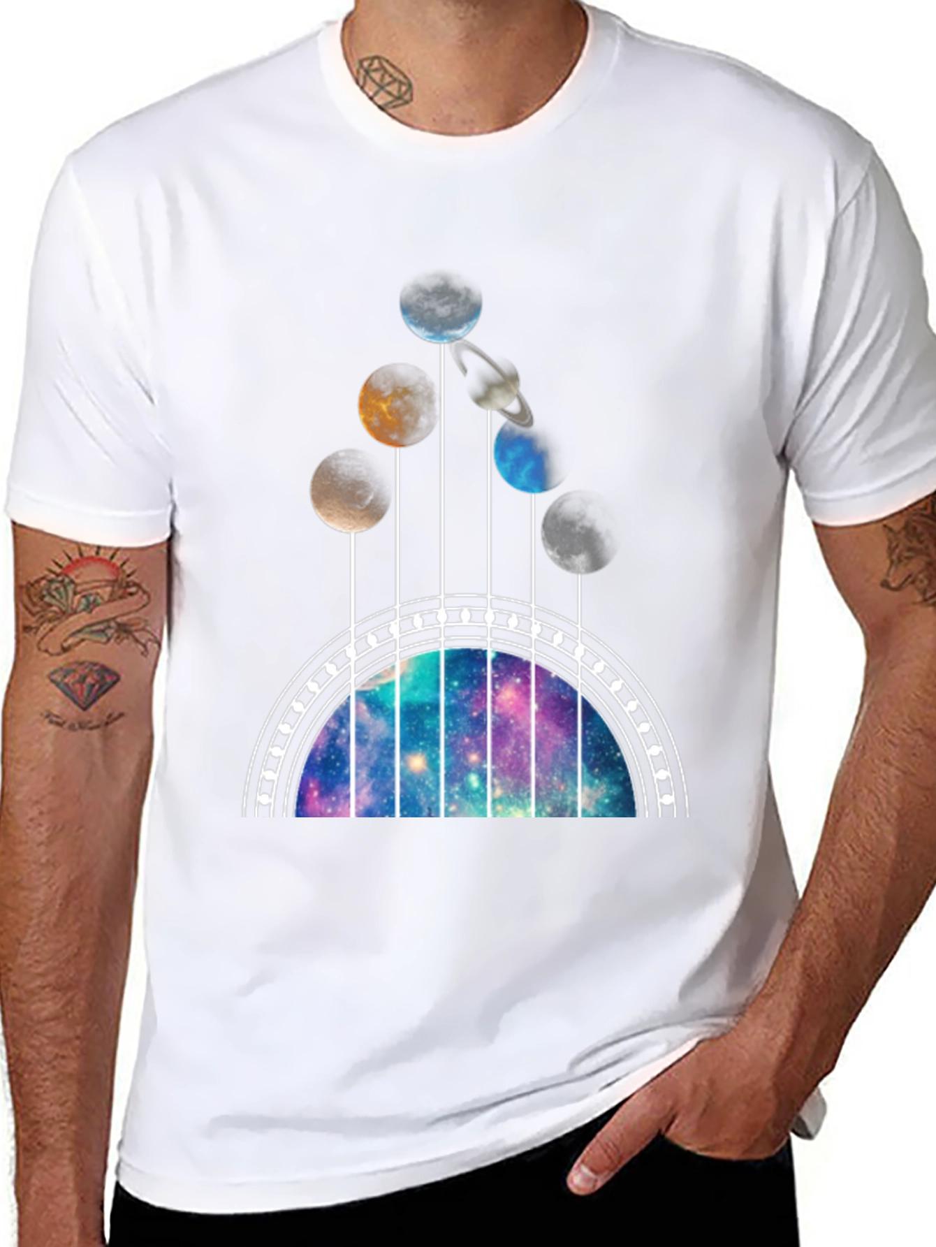 Galaxy Guitar T-Shirt - Space Music Lover Tee