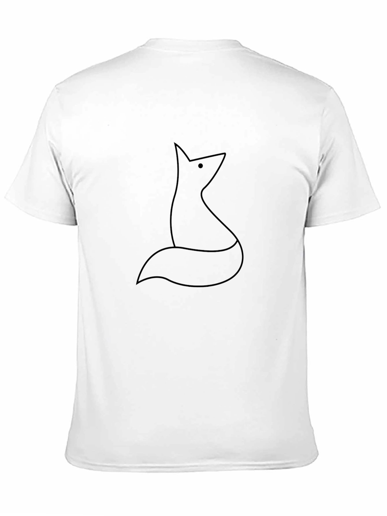 Minimalist Fox Graphic Black T-Shirt