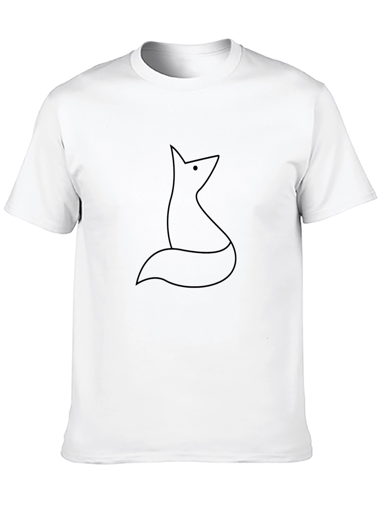 Minimalist Fox Graphic Black T-Shirt