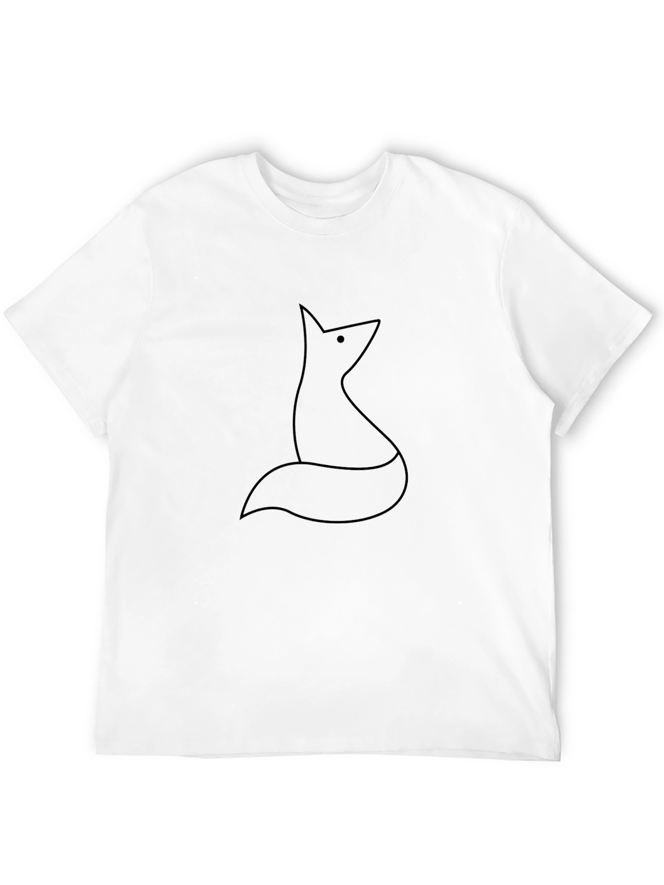 Minimalist Fox Graphic Black T-Shirt
