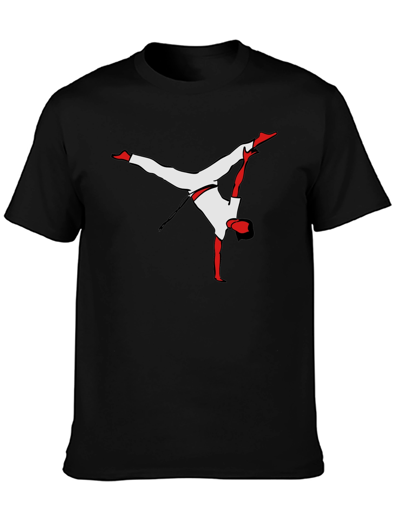 Capoeira Silhouette Black T-Shirt - Handstand Martial Arts Tee