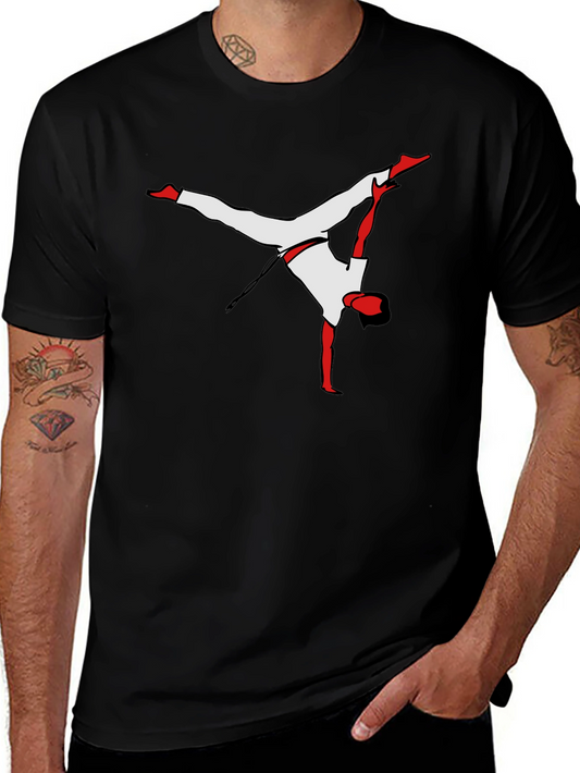 Capoeira Silhouette Black T-Shirt - Handstand Martial Arts Tee
