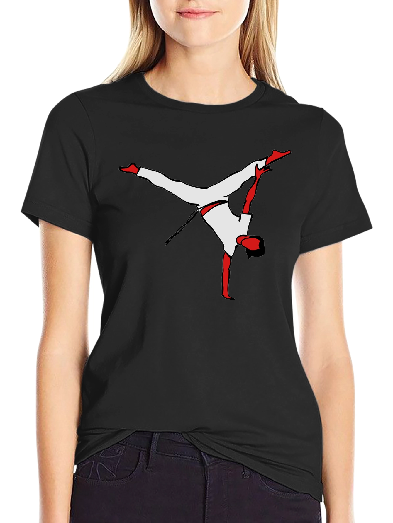 Capoeira Silhouette Black T-Shirt - Handstand Martial Arts Tee