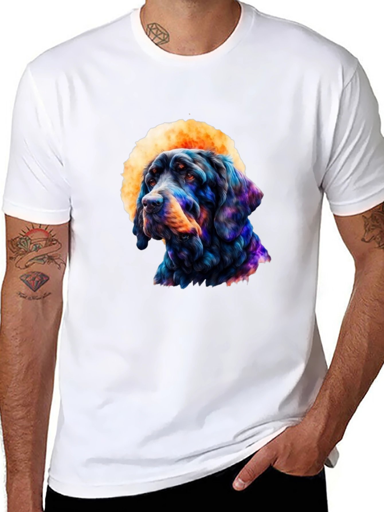 Dog Art T-Shirt: Unique Canine Graphic Tee