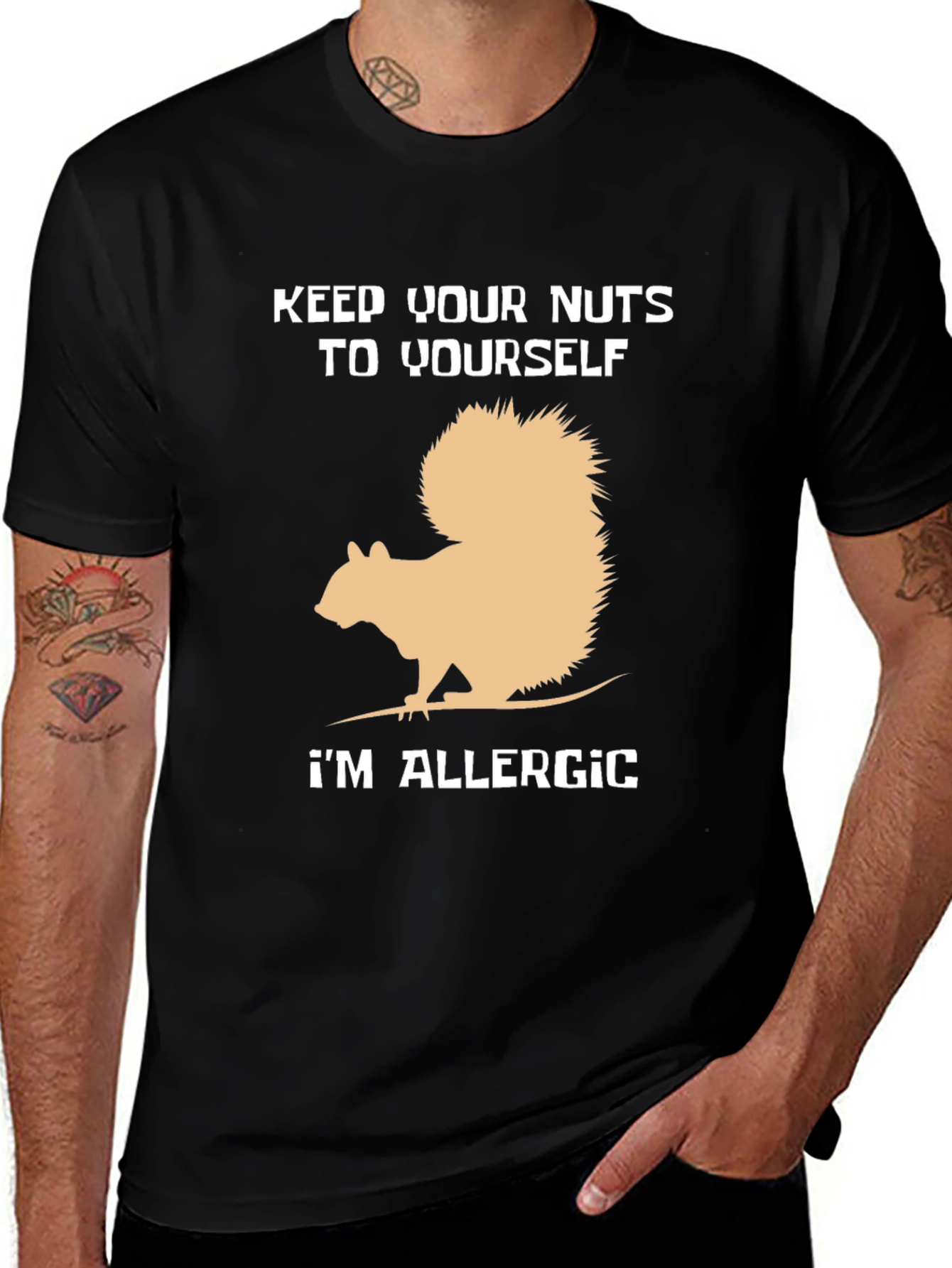 Funny Allergic to Nuts Graphic Tee