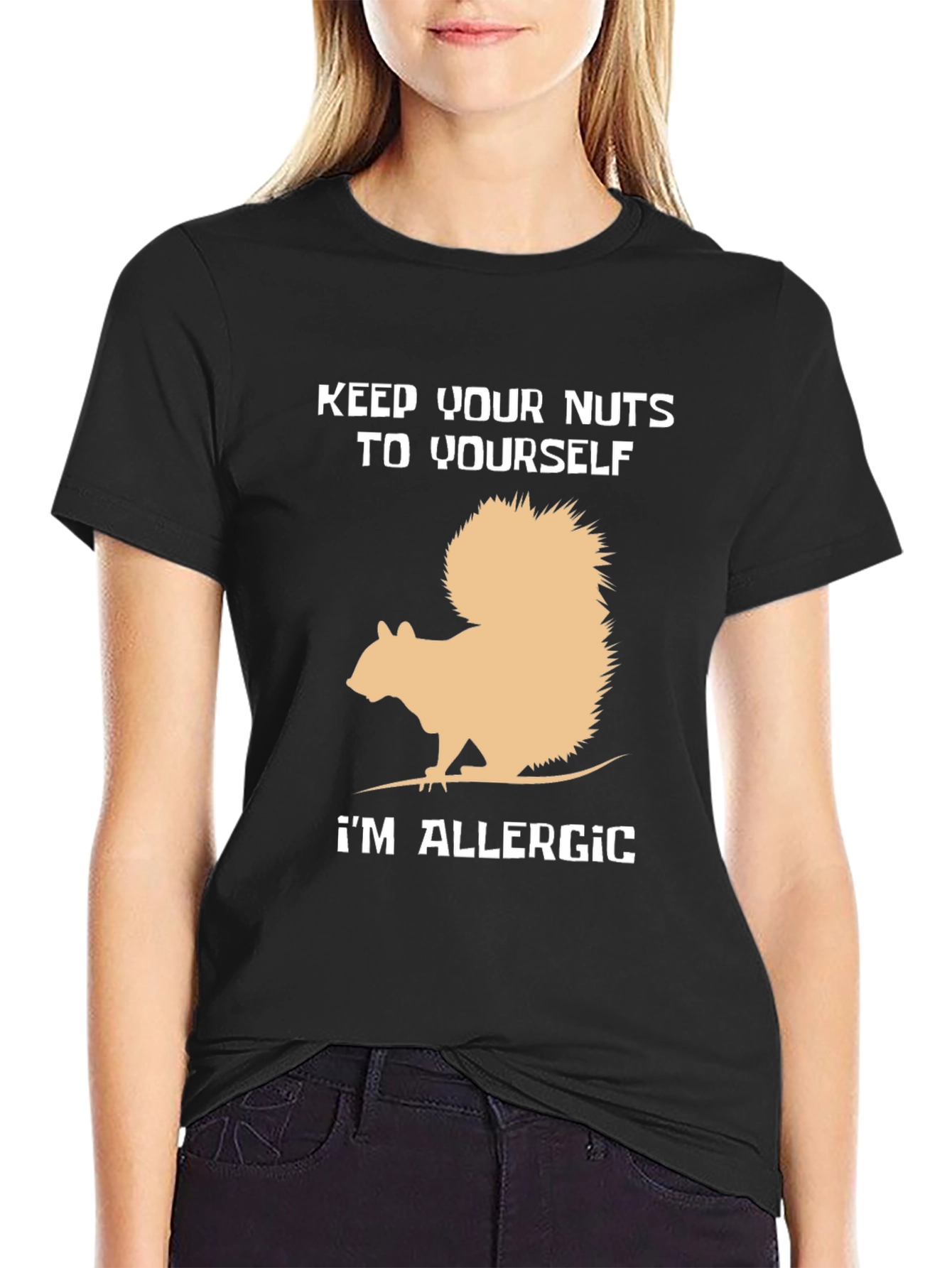 Funny Allergic to Nuts Graphic Tee