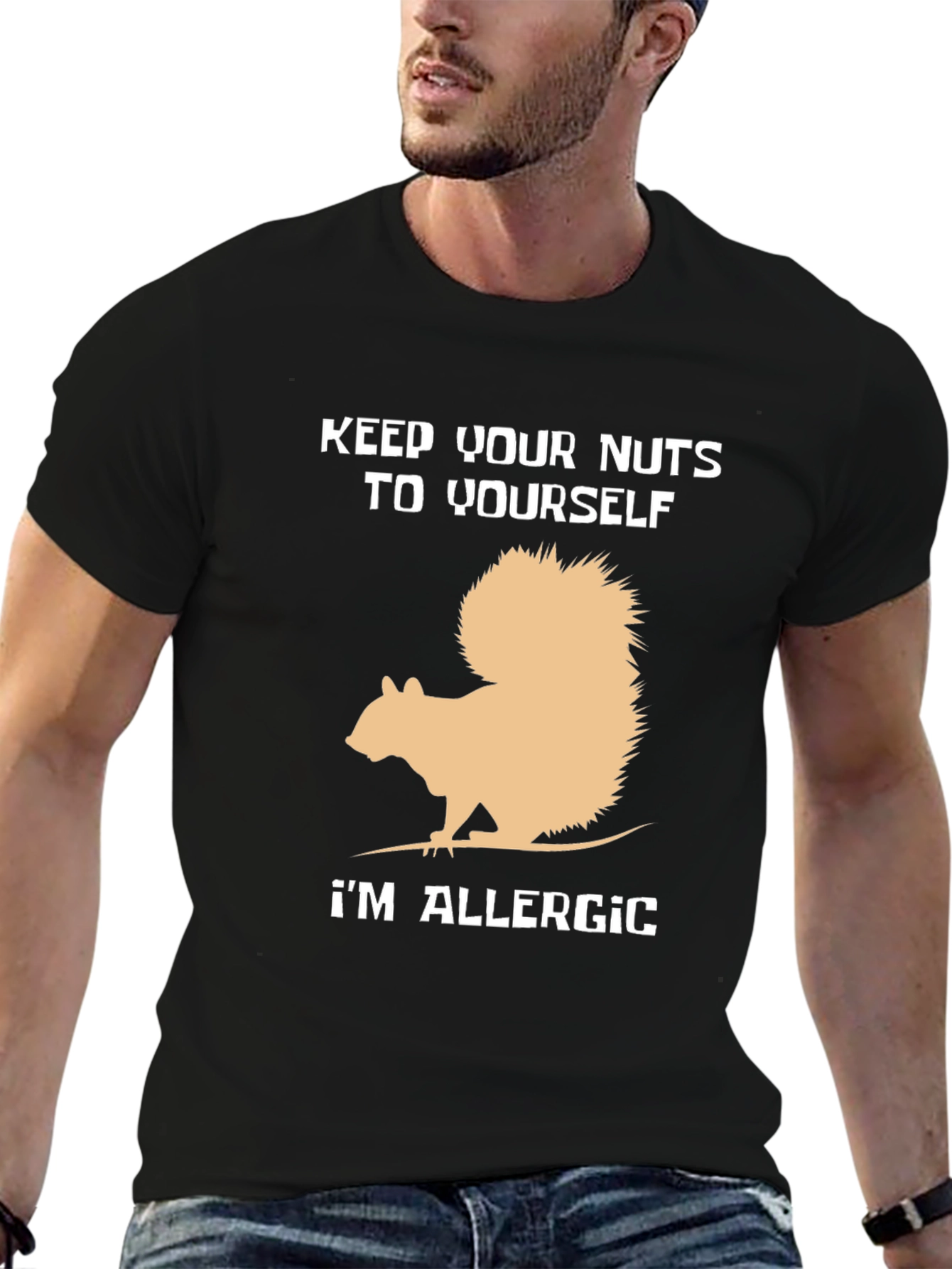 Funny Allergic to Nuts Graphic Tee