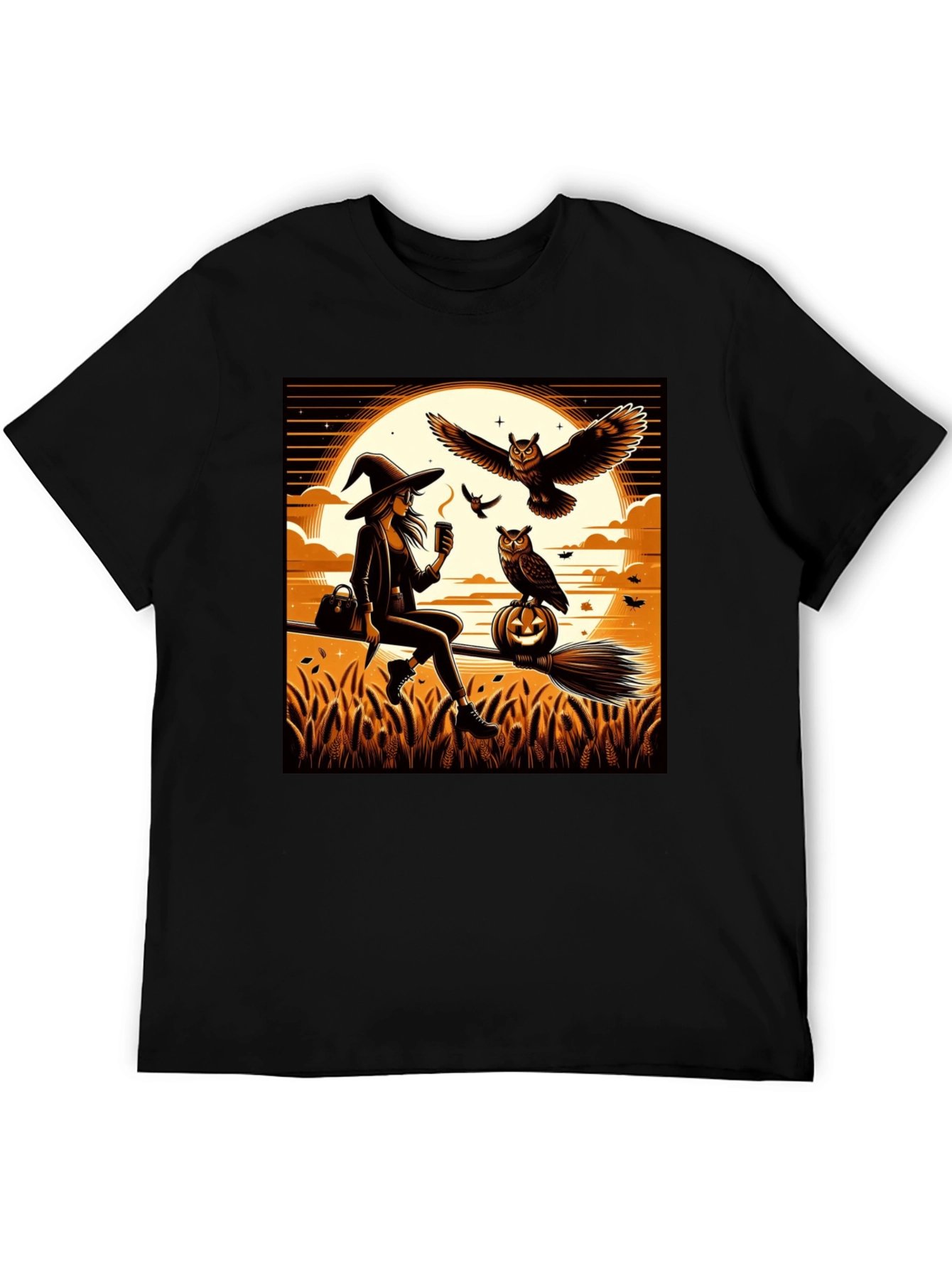 Witch & Owl Halloween T-Shirt