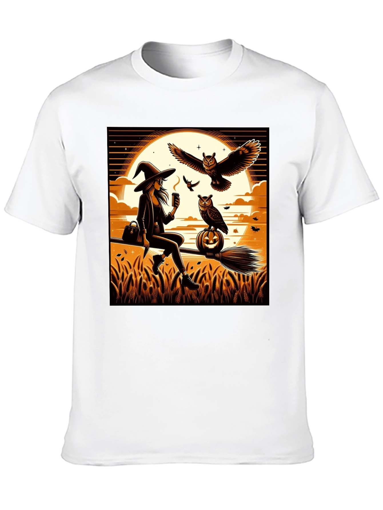 Witch & Owl Halloween T-Shirt