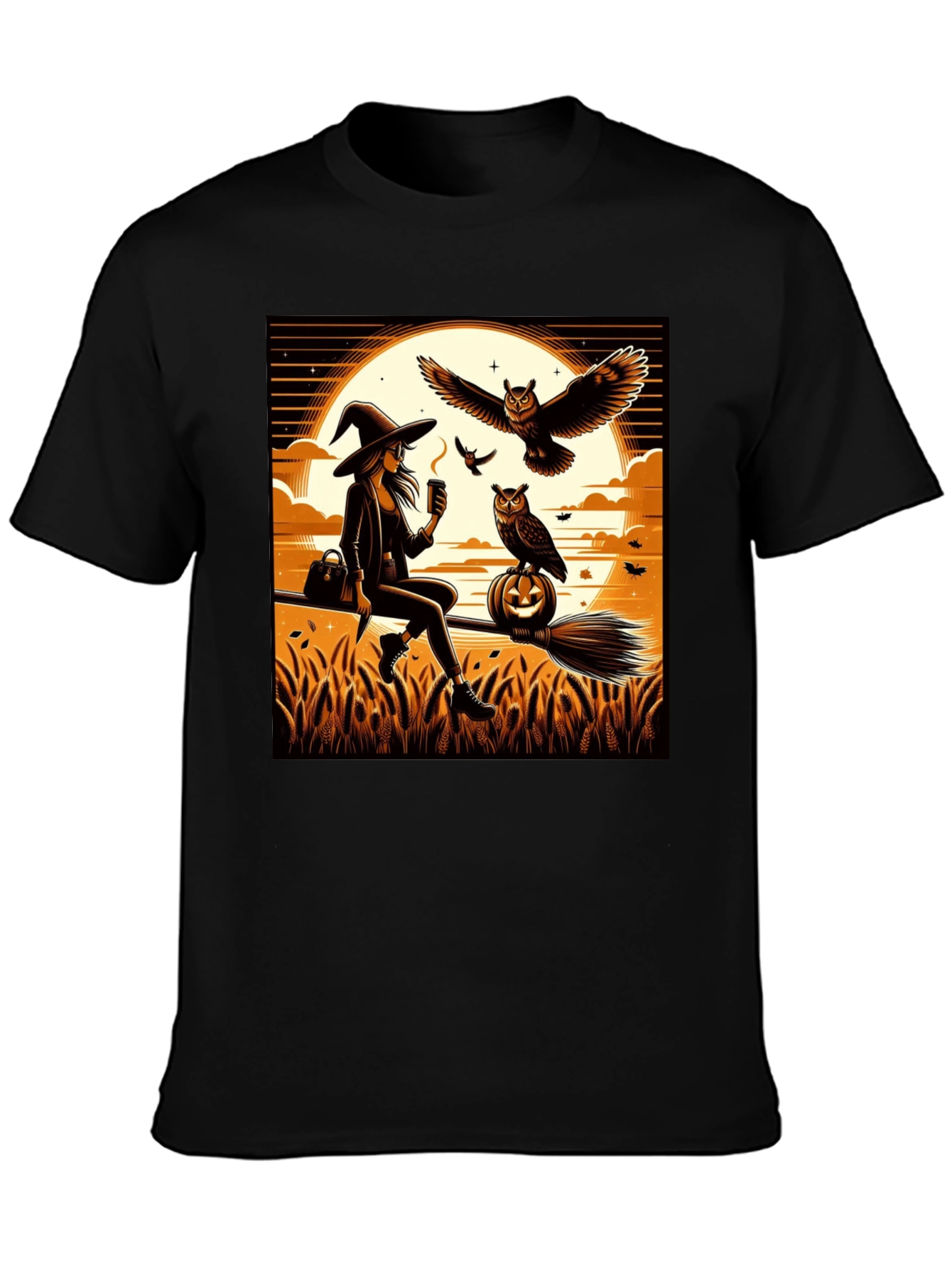 Witch & Owl Halloween T-Shirt