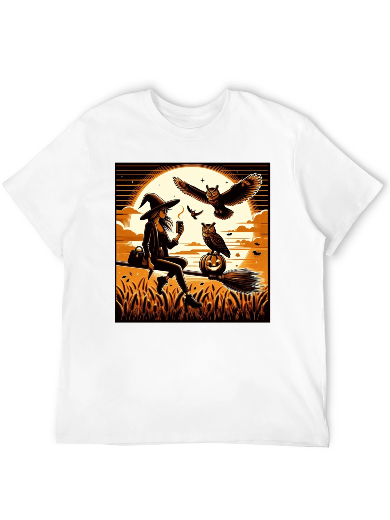 Witch & Owl Halloween T-Shirt
