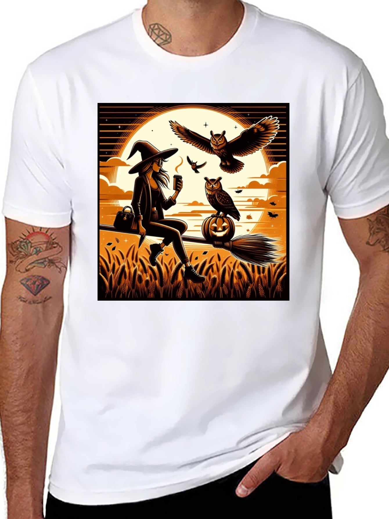 Witch & Owl Halloween T-Shirt