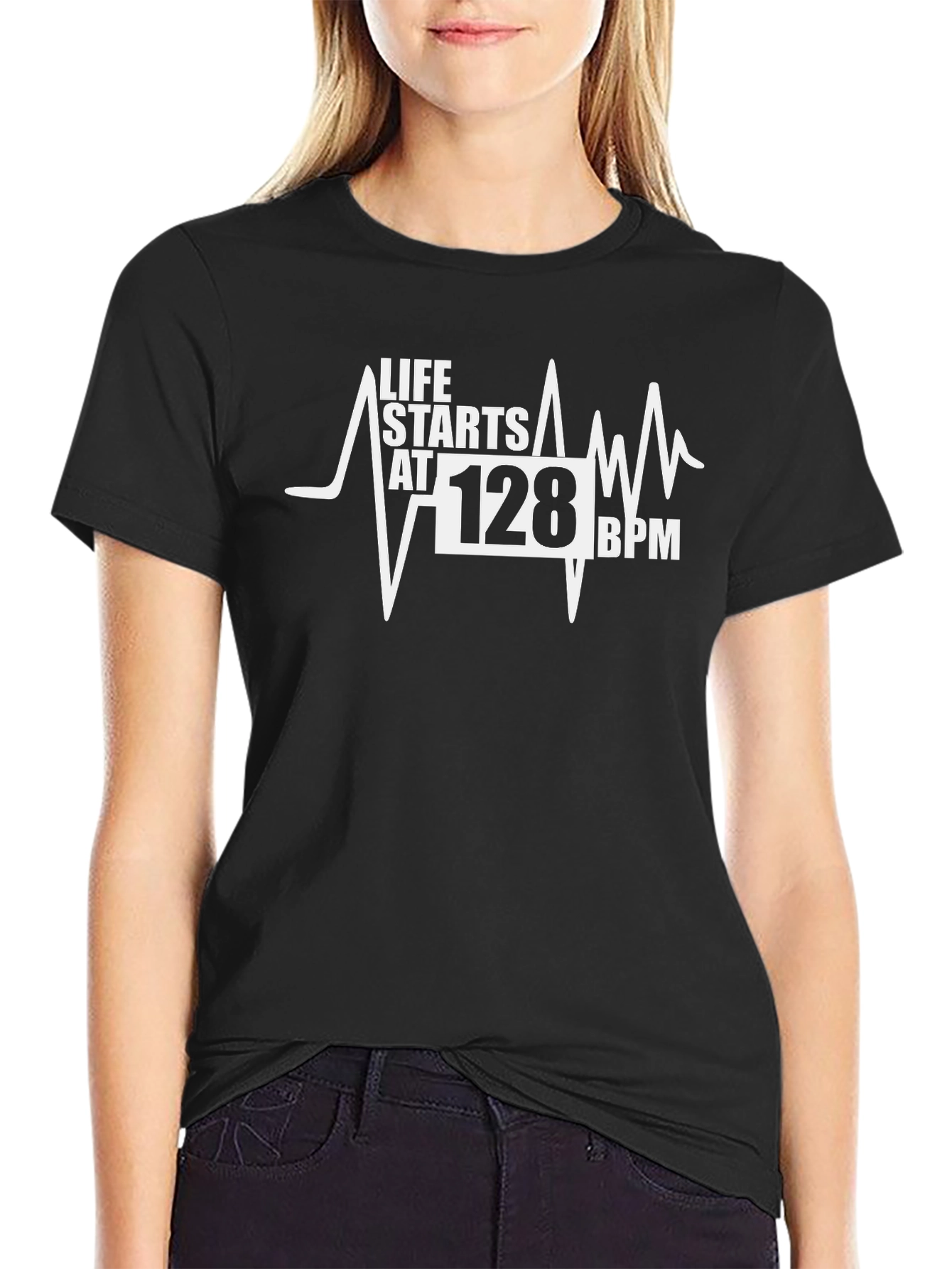 Life Starts at 128 BPM Graphic T-Shirt