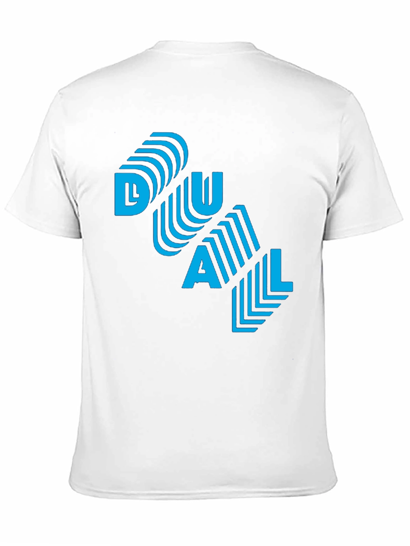Cool DUAL Blue Graphic Print Black T-Shirt