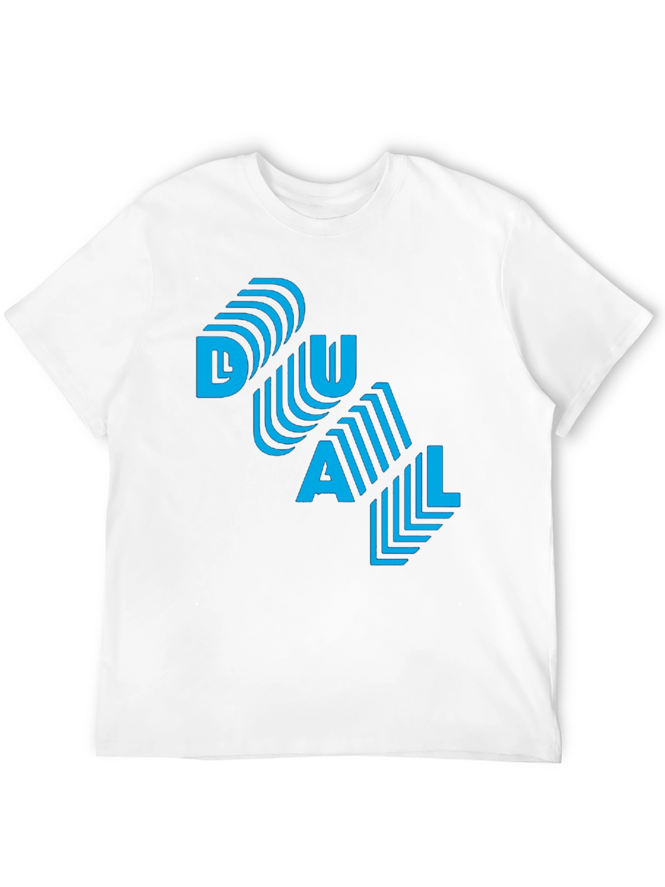 Cool DUAL Blue Graphic Print Black T-Shirt