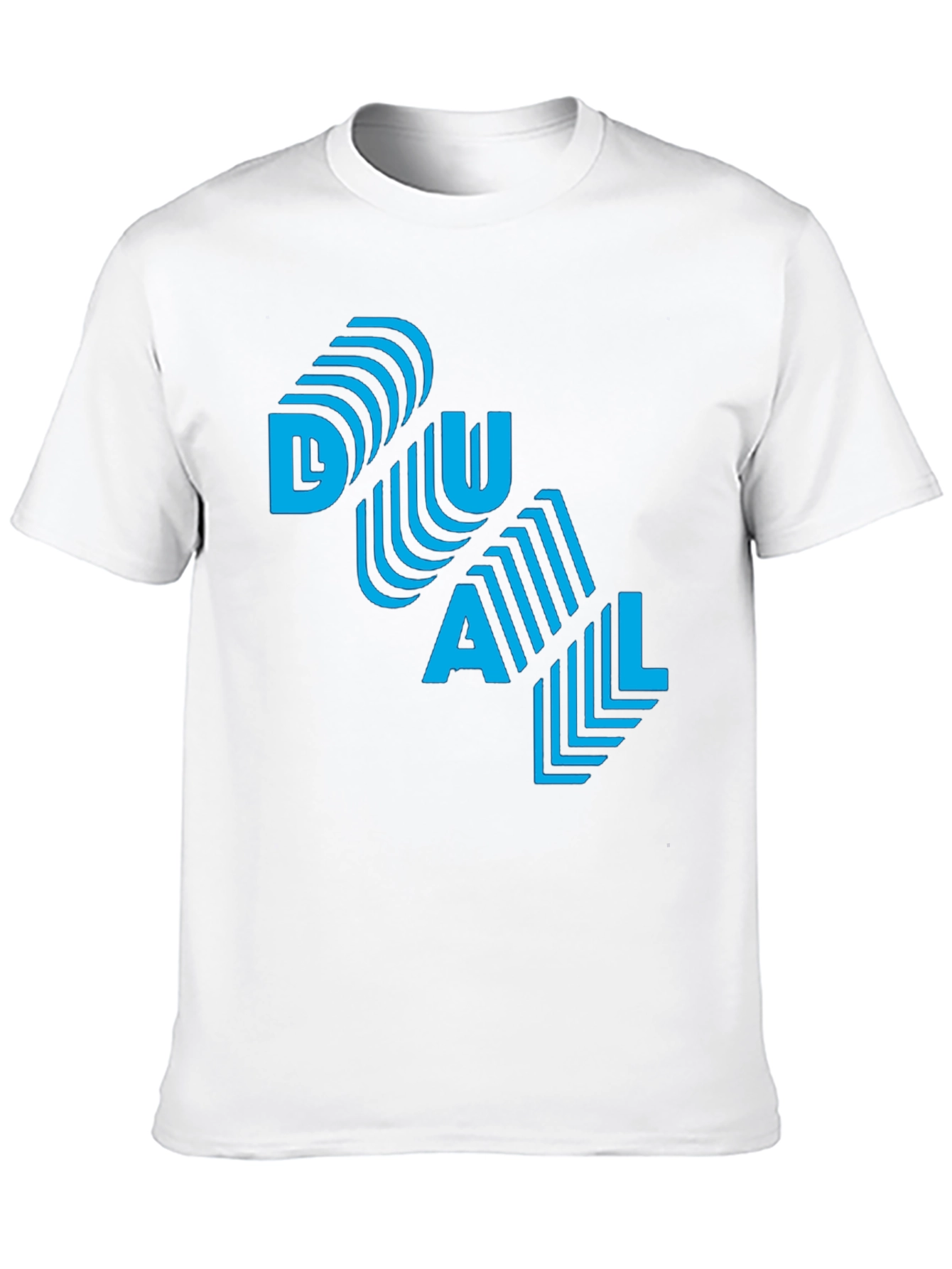 Cool DUAL Blue Graphic Print Black T-Shirt