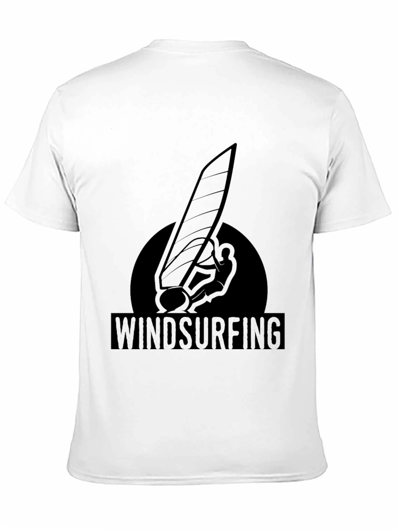 Windsurfing Graphic Tee - Black Cotton T-Shirt