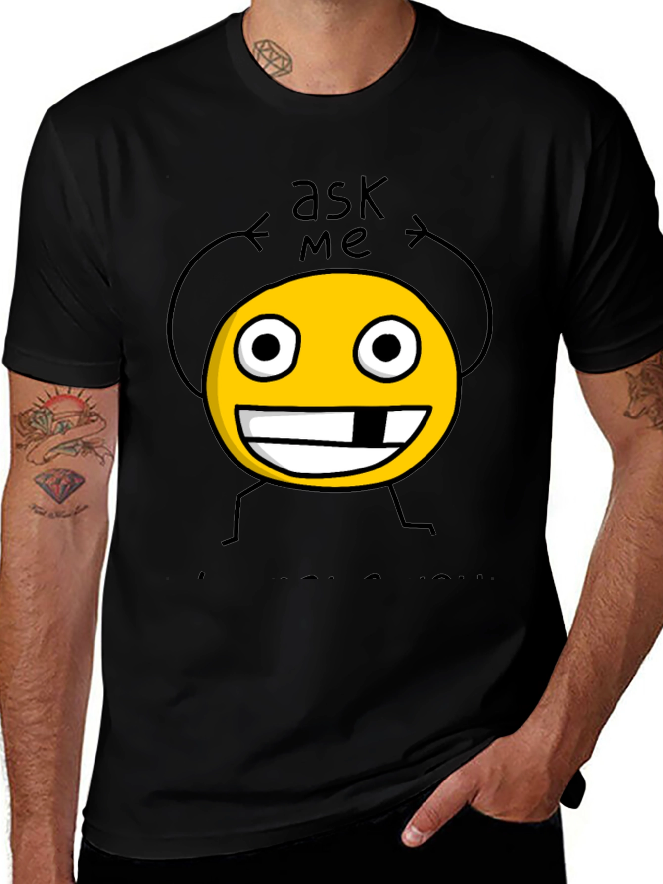 Ask Me Funny Graphic Tee - Black Cotton Shirt