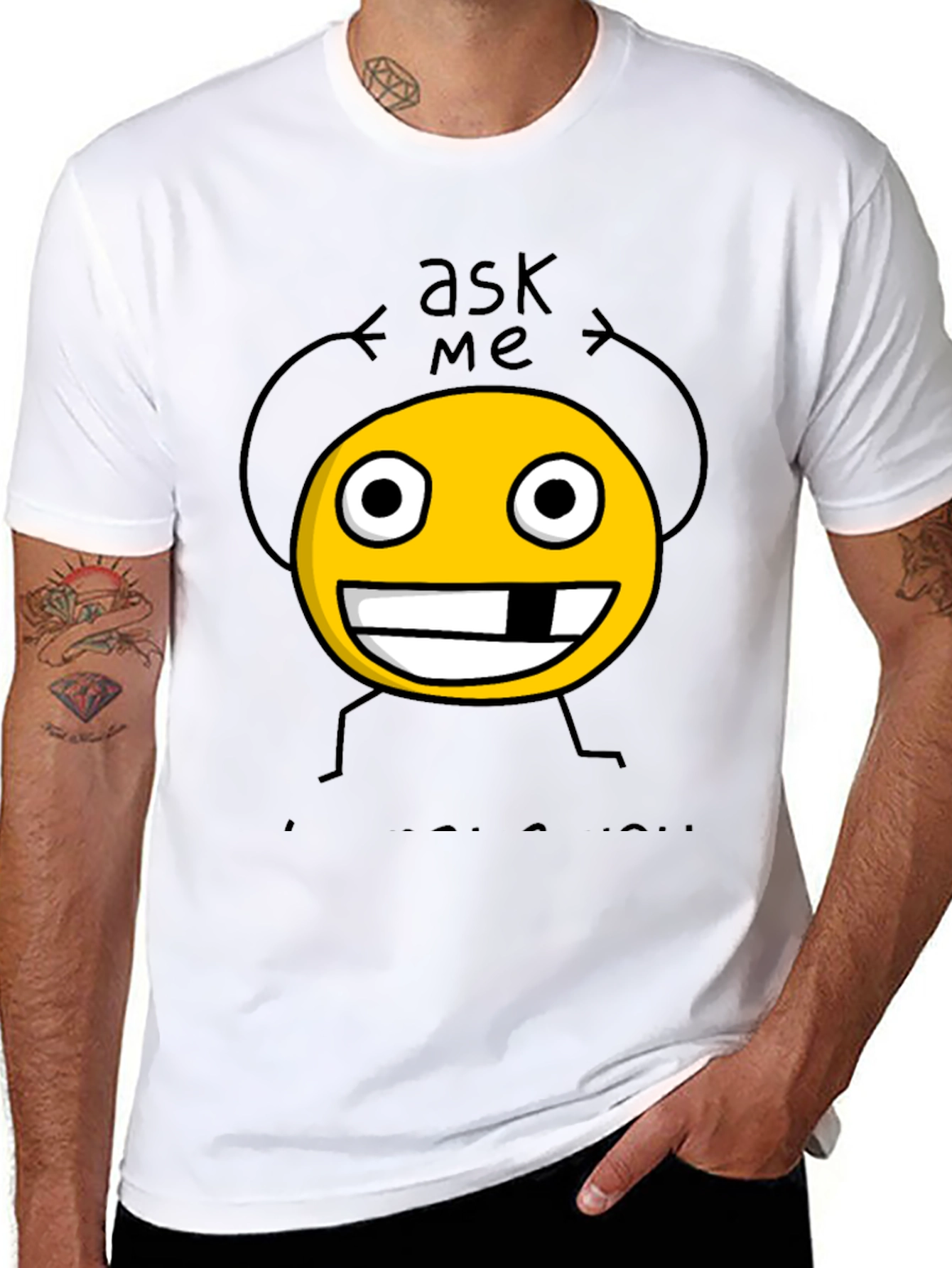 Ask Me Funny Graphic Tee - Black Cotton Shirt