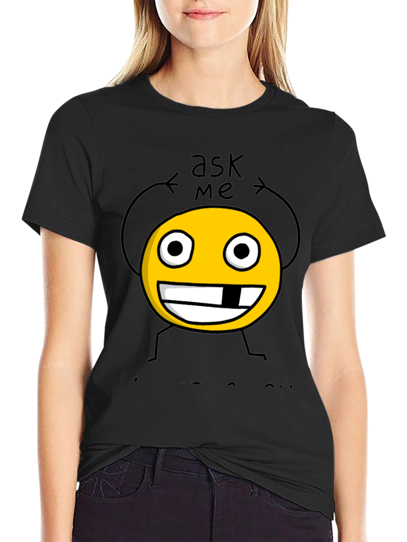 Ask Me Funny Graphic Tee - Black Cotton Shirt