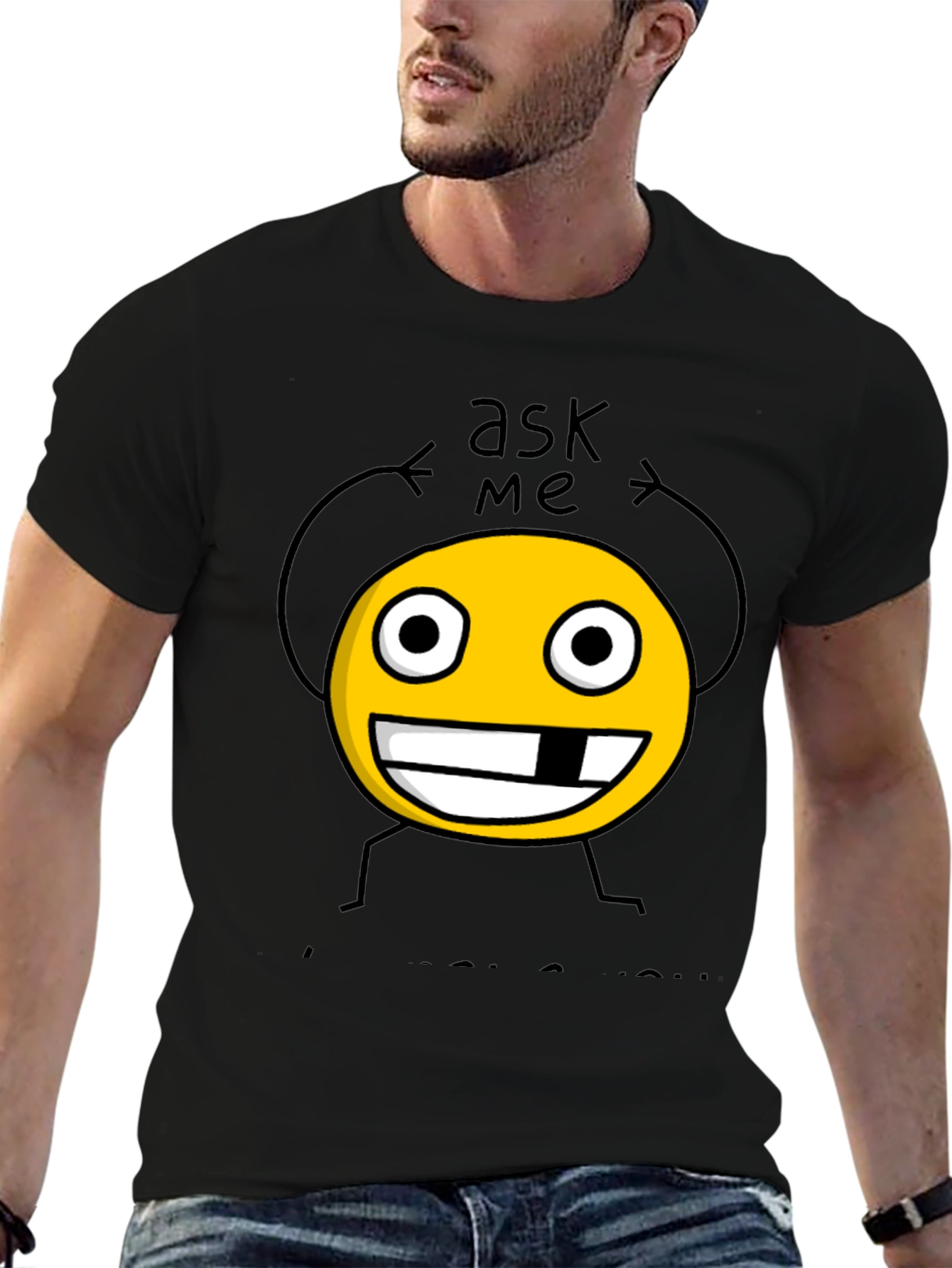 Ask Me Funny Graphic Tee - Black Cotton Shirt