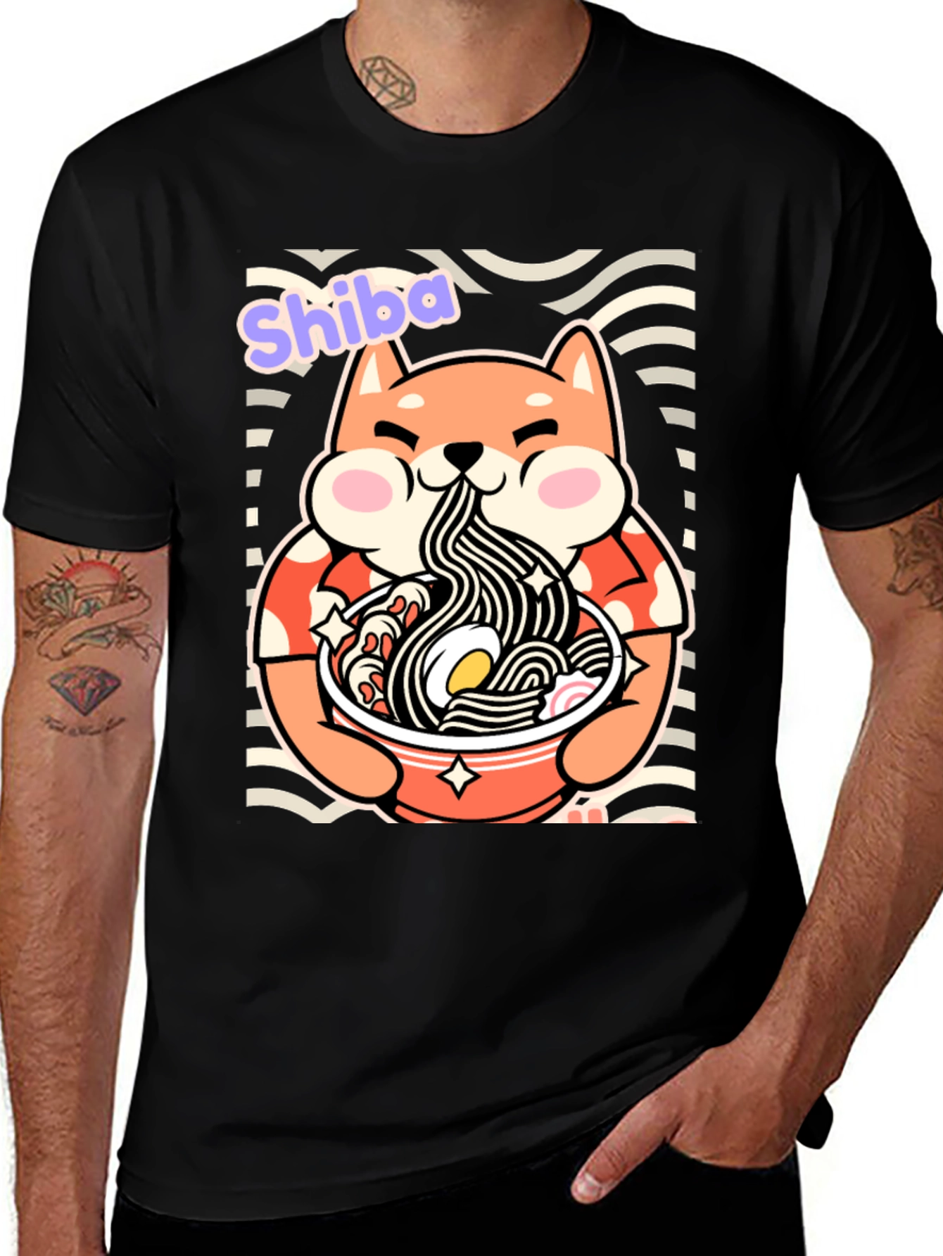 Shiba Ramen T-Shirt - Cute Dog Noodle Bowl Tee