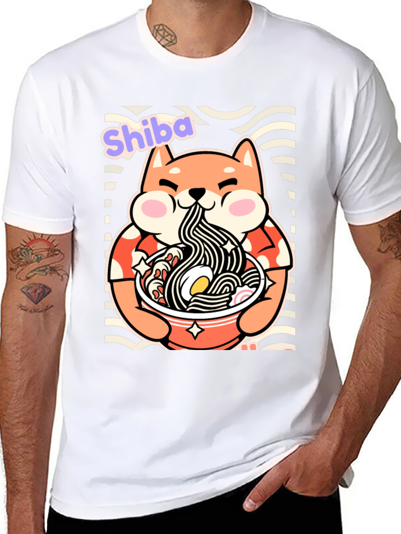Shiba Ramen T-Shirt - Cute Dog Noodle Bowl Tee