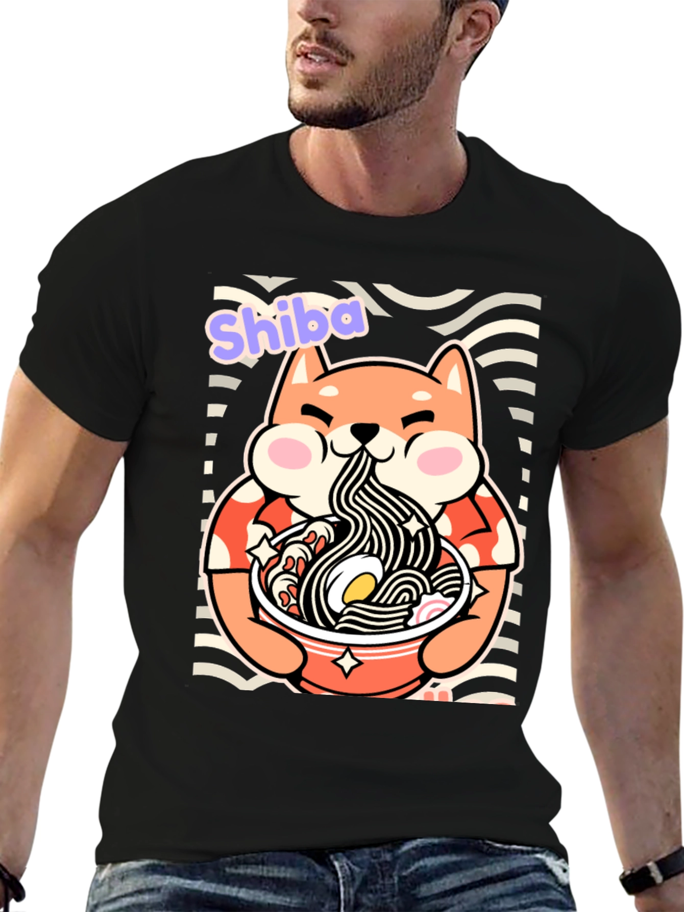 Shiba Ramen T-Shirt - Cute Dog Noodle Bowl Tee