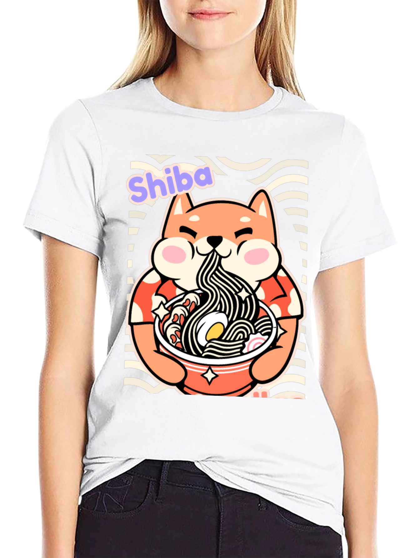 Shiba Ramen T-Shirt - Cute Dog Noodle Bowl Tee