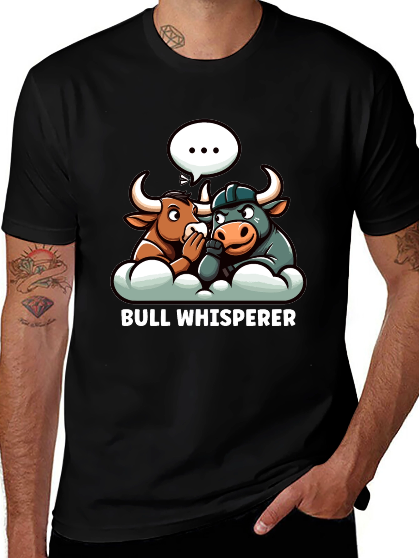 Bull Whisperer Graphic T-Shirt - Black