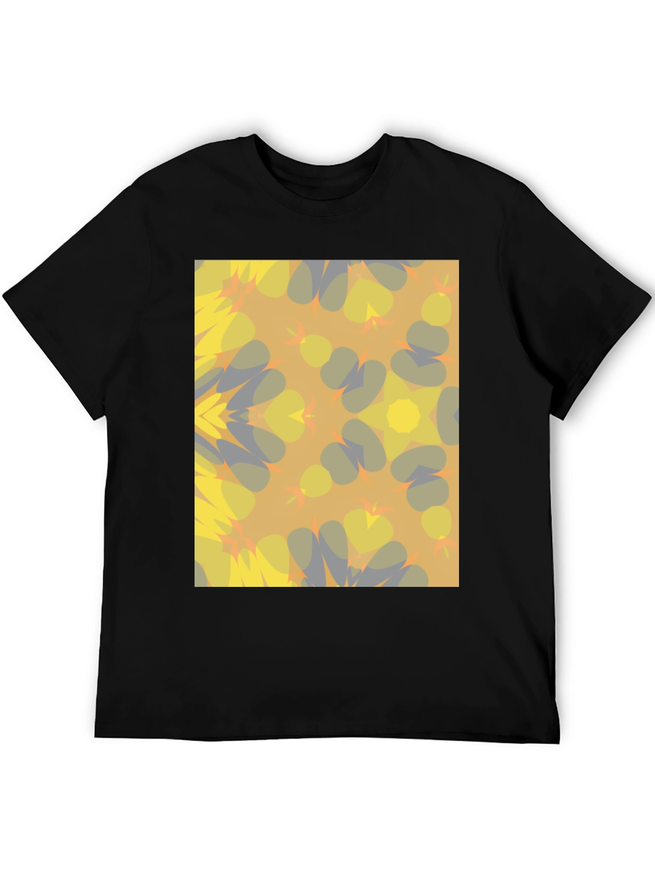 Kaleidoscope Pattern Black T-Shirt