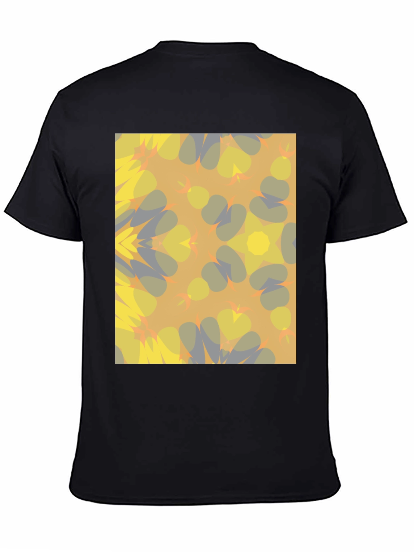 Kaleidoscope Pattern Black T-Shirt