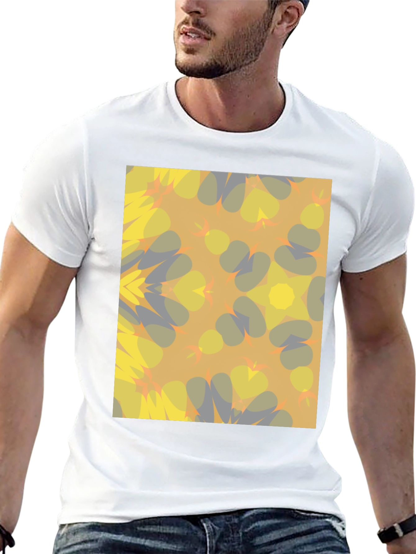 Kaleidoscope Pattern Black T-Shirt
