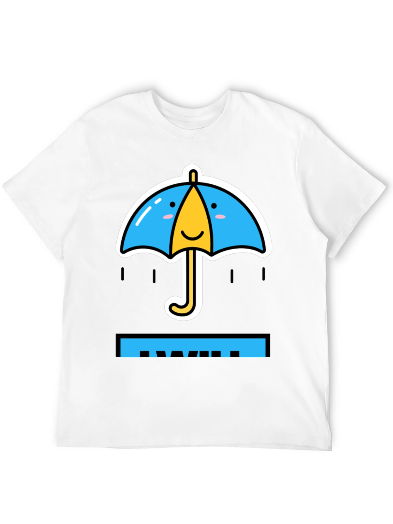 Cute Cartoon Umbrella Graphic T-Shirt