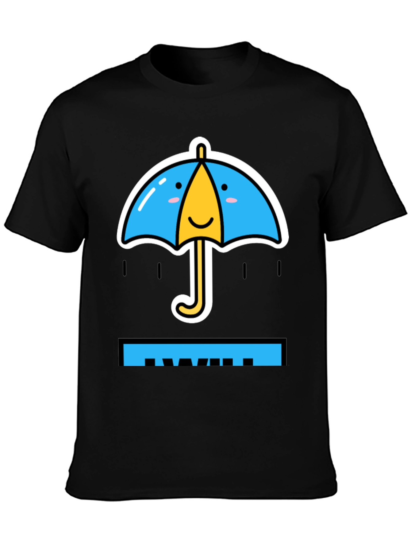 Cute Cartoon Umbrella Graphic T-Shirt