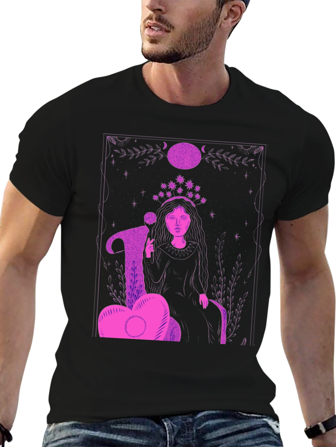 Mystical Woman Graphic Tee - Black