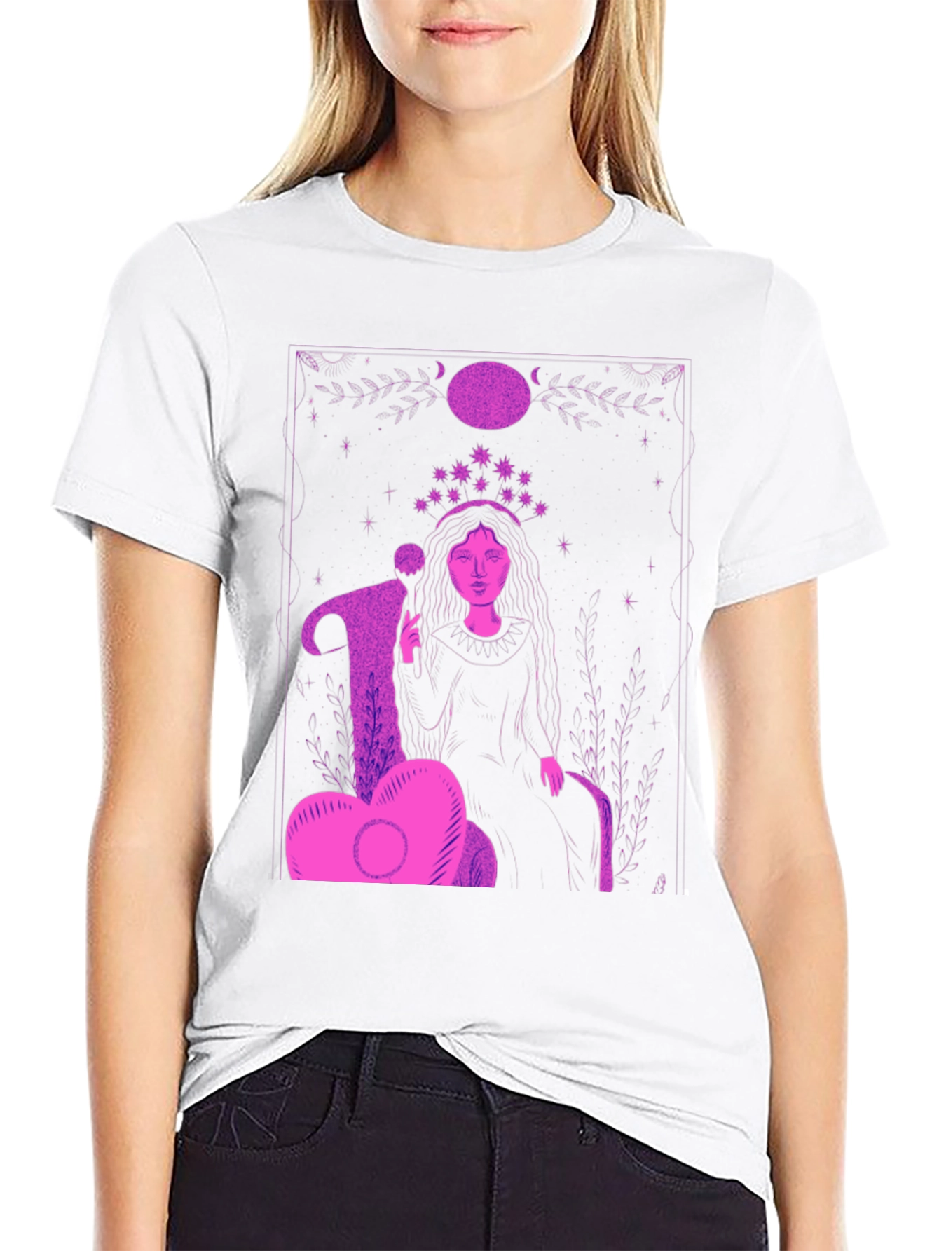 Mystical Woman Graphic Tee - Black