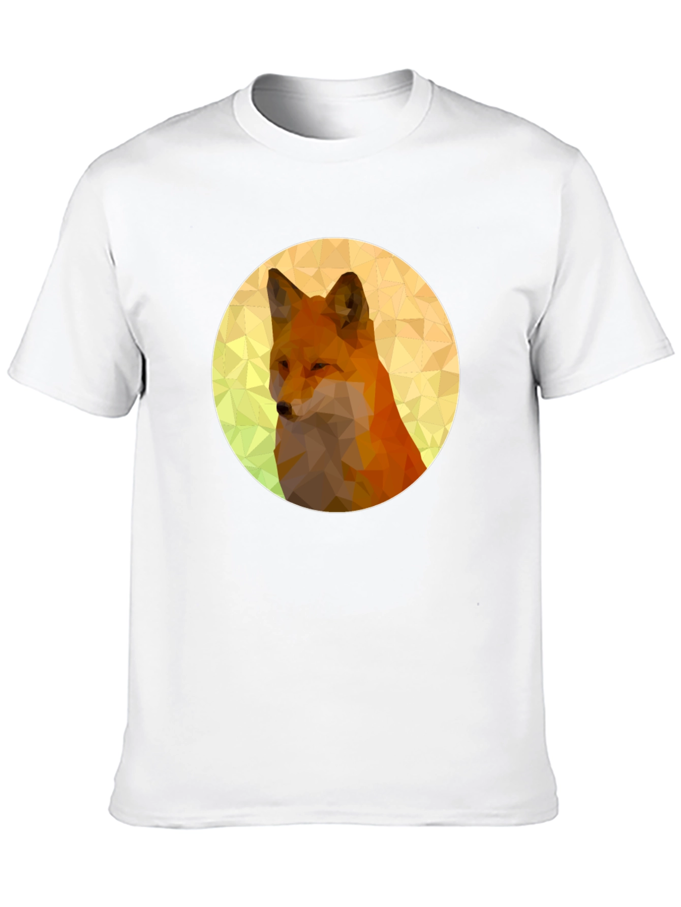 Geometric Fox Graphic Black T-Shirt