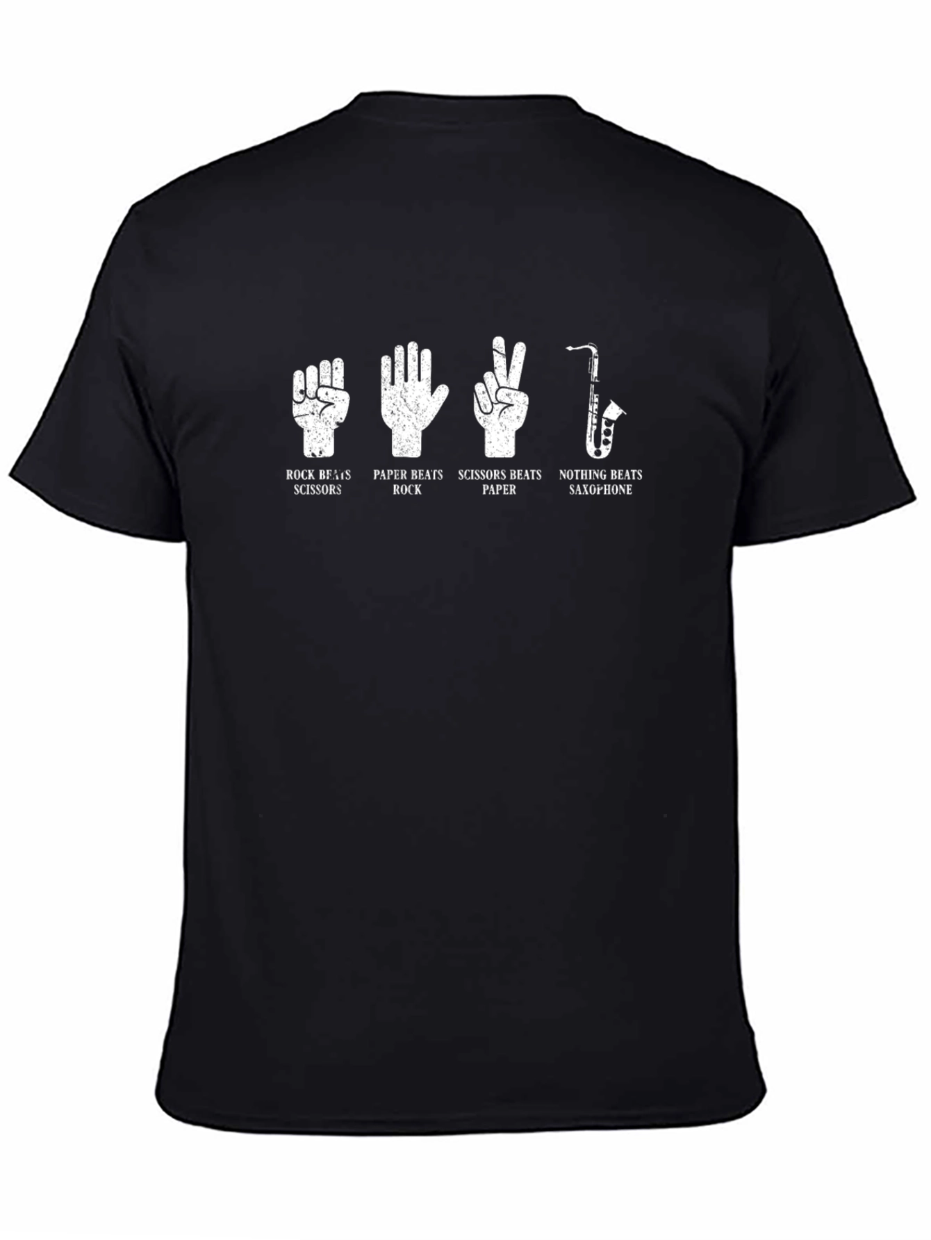 Rock Paper Scissors Saxophone Graphic T-Shirt