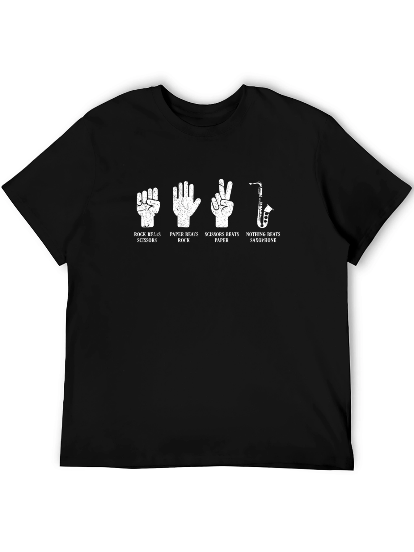 Rock Paper Scissors Saxophone Graphic T-Shirt