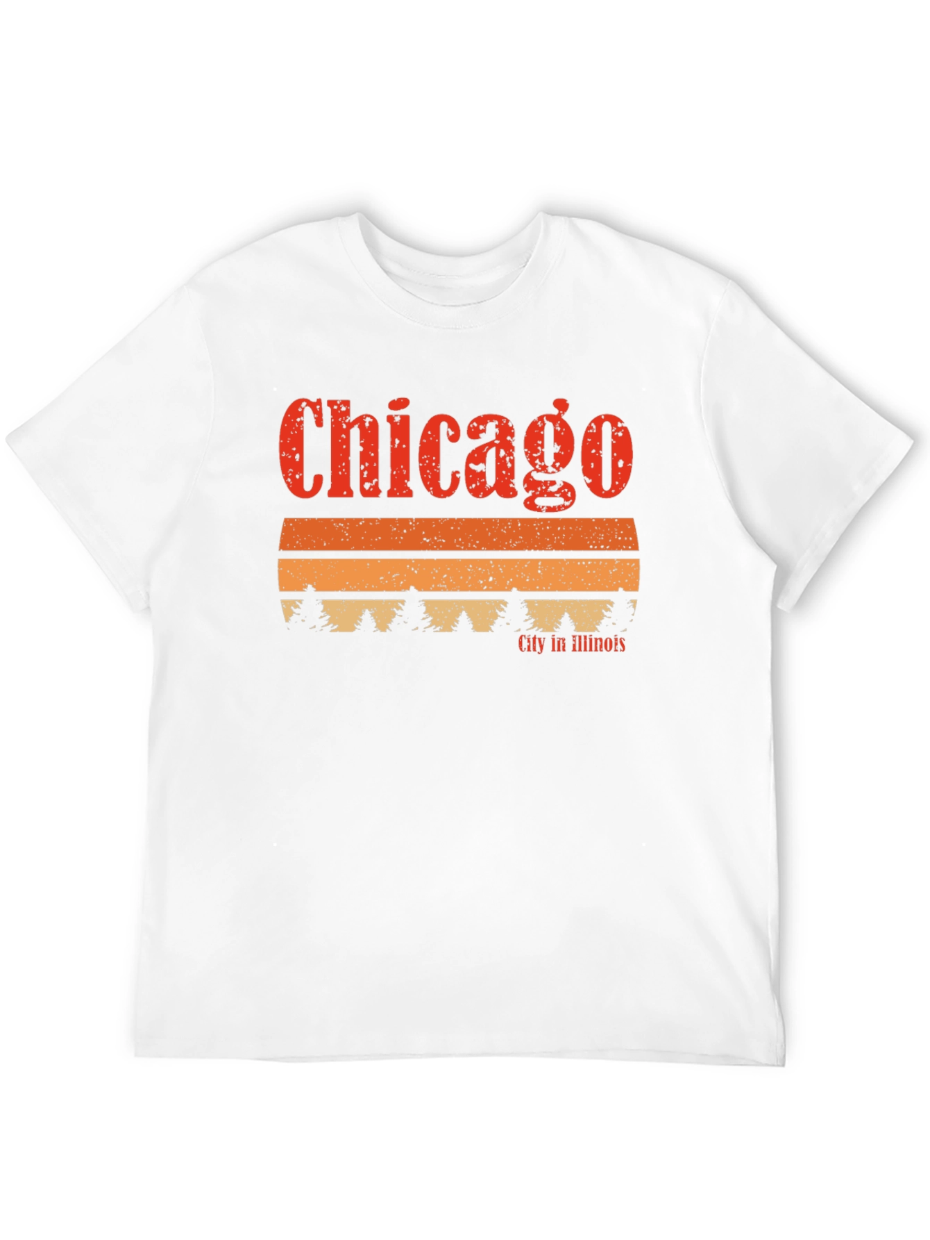 Chicago Illinois Retro Sunset Graphic T-Shirt